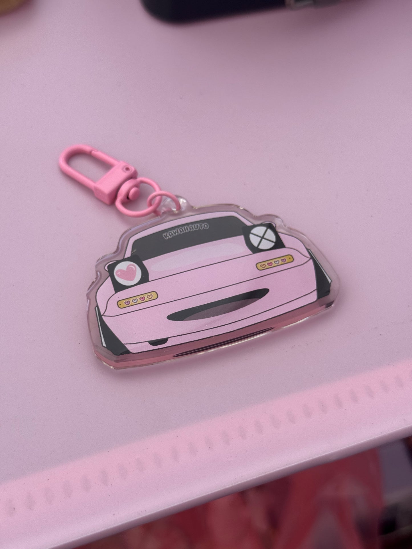 Pink Miata NA Acrylic Keychain