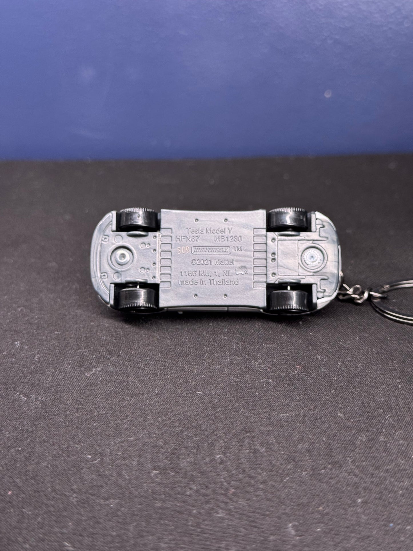 White Tesla Y Keychain