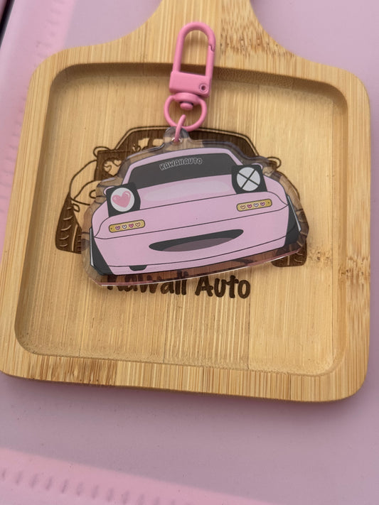 Pink Miata NA Acrylic Keychain