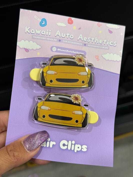 Yellow Miata Hair clips