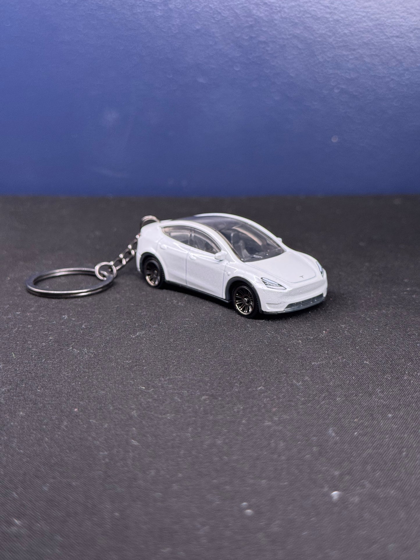 White Tesla Y Keychain